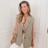 Multicolor Ruffle Eleane Blouse