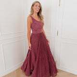 Raspberry One Shoulder Lola Long Dress