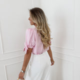 Pink Elvira Bow Blouse