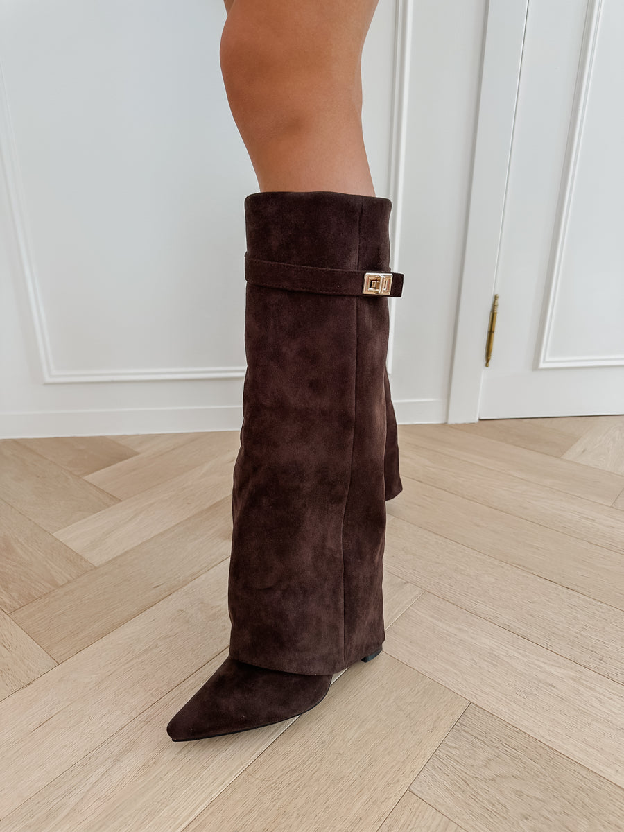 Dark Brown Suede Irena Boots