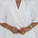 White Short Sleeve Julia Blazer