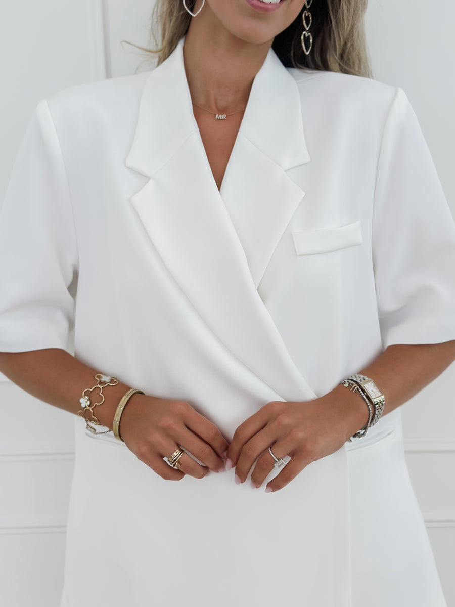 White Short Sleeve Julia Blazer