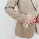 Beige Feather Blazer