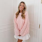 Light Pink Cable Oversized Sweater