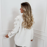 Crème Bow Sleeve Blazer