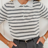 Grey Larissa Striped Shirt
