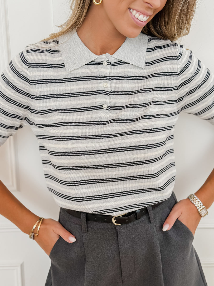 Grey Larissa Striped Shirt
