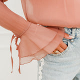 Pink Shimmer Bow Blouse