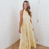 Yellow Glynes Halterneck Dress