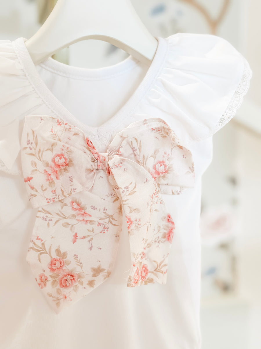 BABY - Cordel Romantic Rose Bow Bodysuit