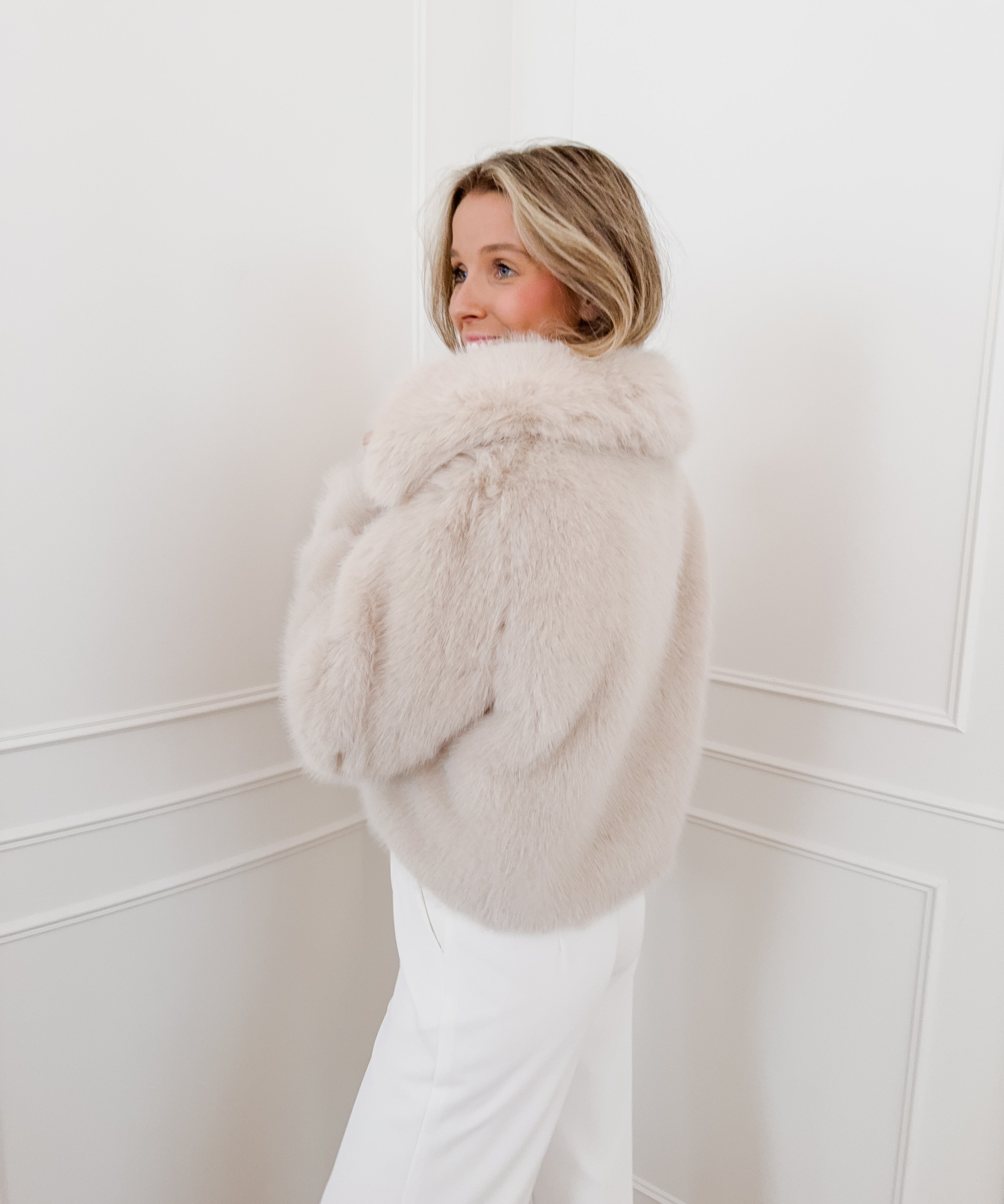 Beige Lolita Faux Fur Jacket