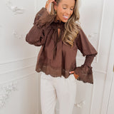 Brown Lace Annelie Blouse