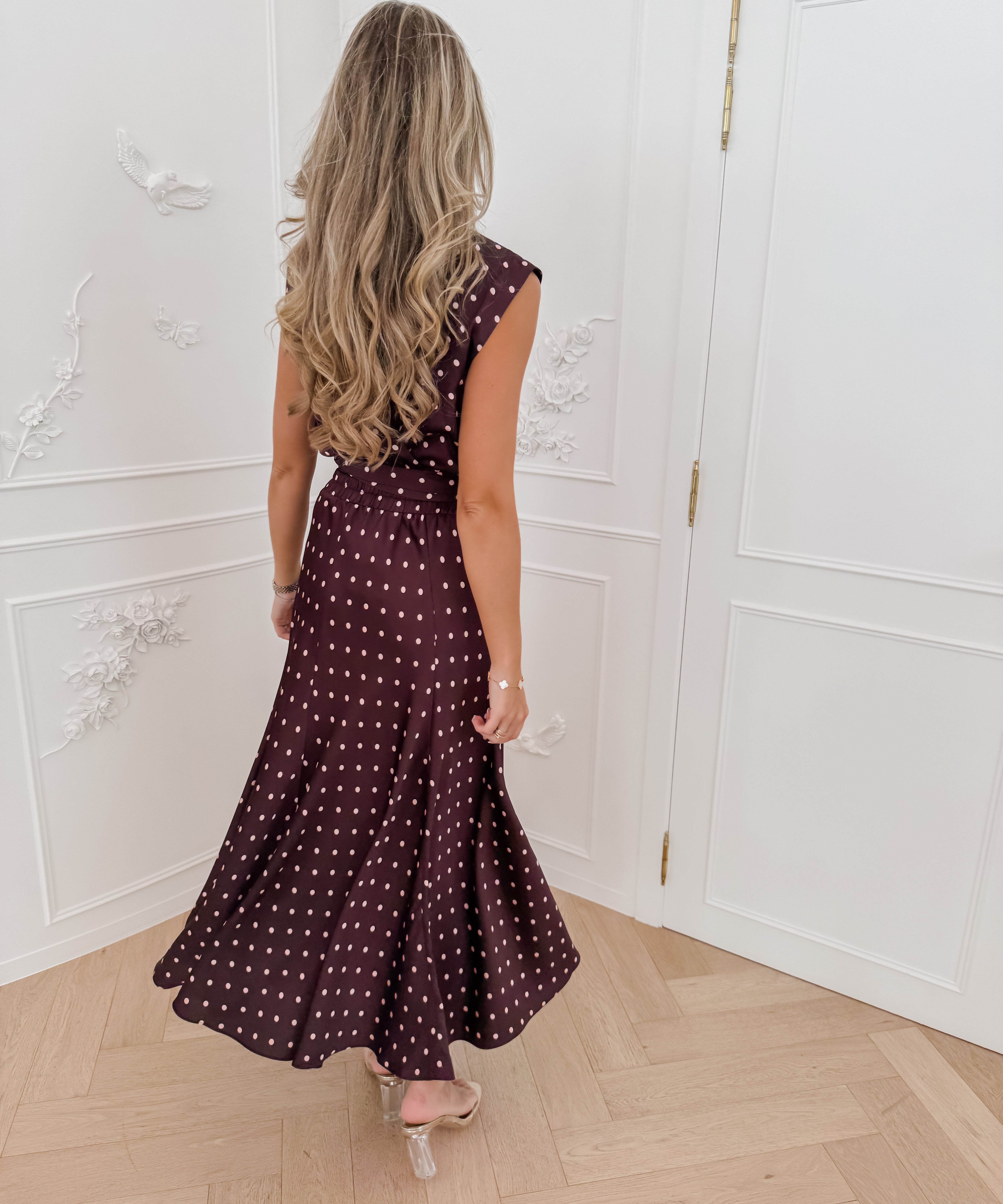 PRE ORDER Plum Pink Polka Dots Christine Skirt