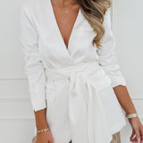 Shiny White Aliyaah Blazer