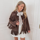 Brown Ginny Studs Jacket