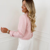 Pink Flower Button Jacket