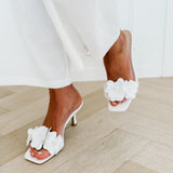 White Flower Joly Heels