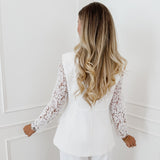 White Lace Sleeve Blazer