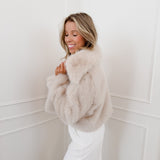 Beige Lolita Faux Fur Jacket