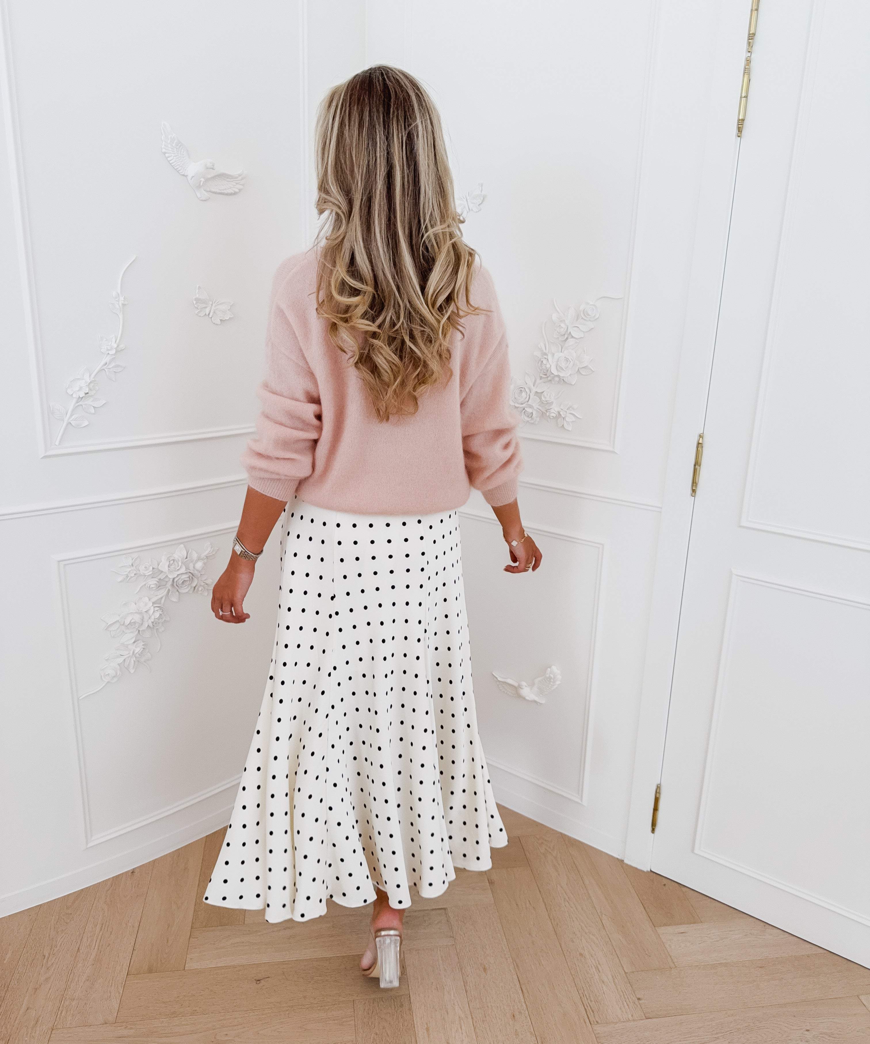 Cream Black Polka Dots Christine Skirt