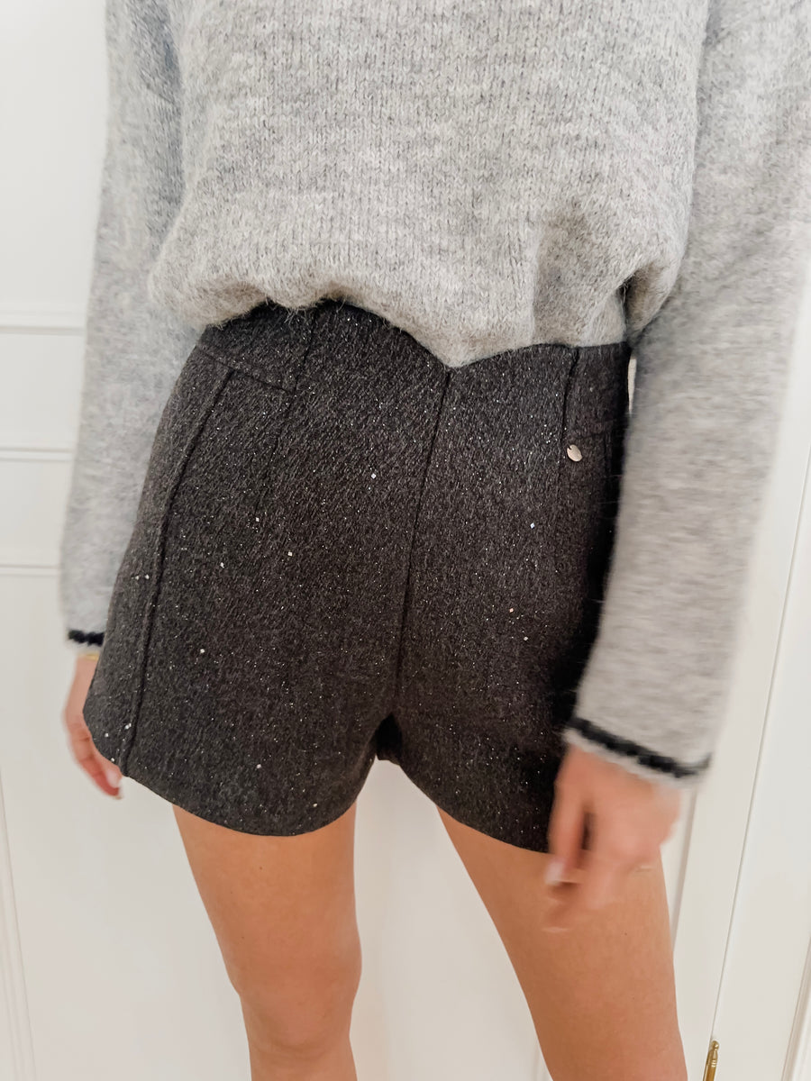 Grey Black Edge Sweater