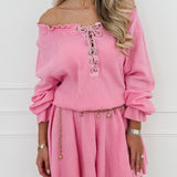 Pink Rope Detail Playsuit