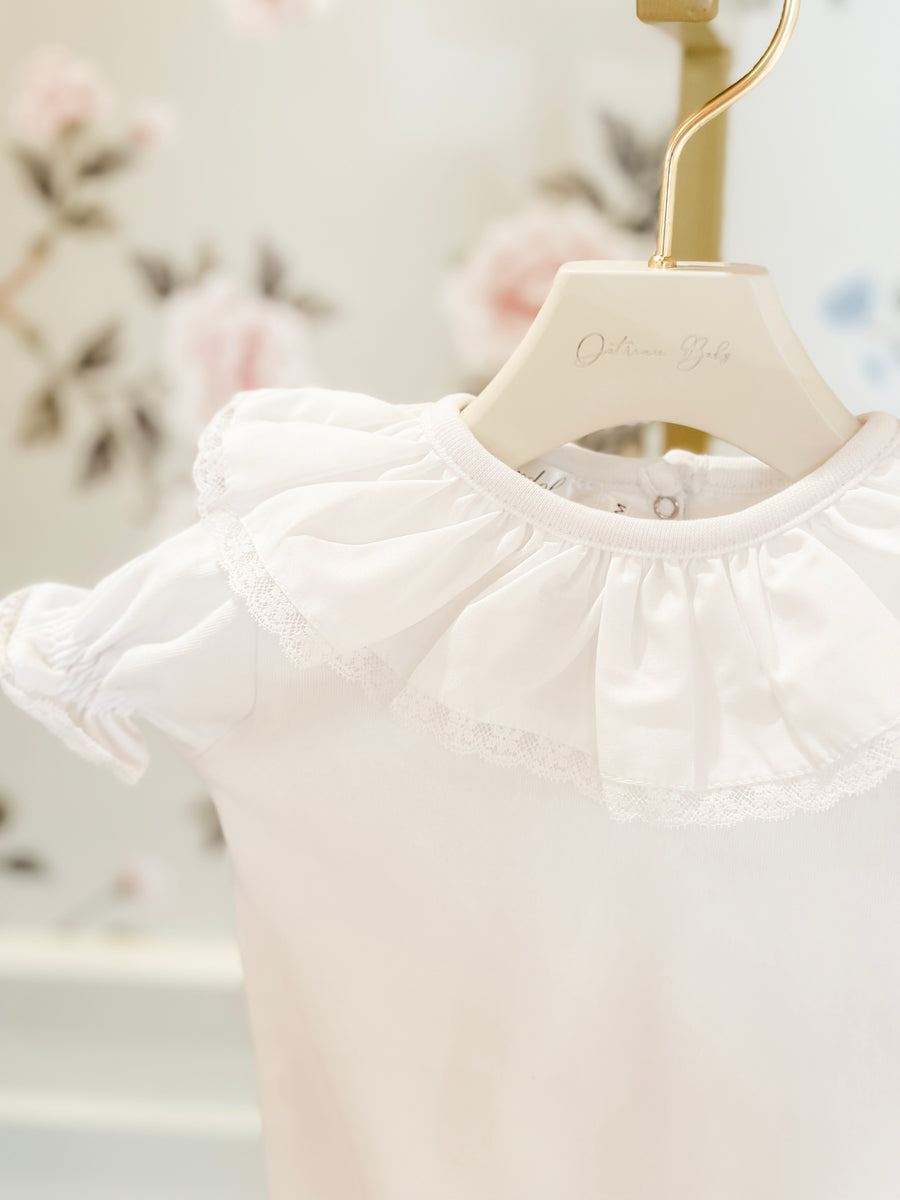 BABY - Cordel White Lace Collar Bodysuit (Short Sleeve)