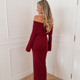Wine Red Caroline Bandeau Dress
