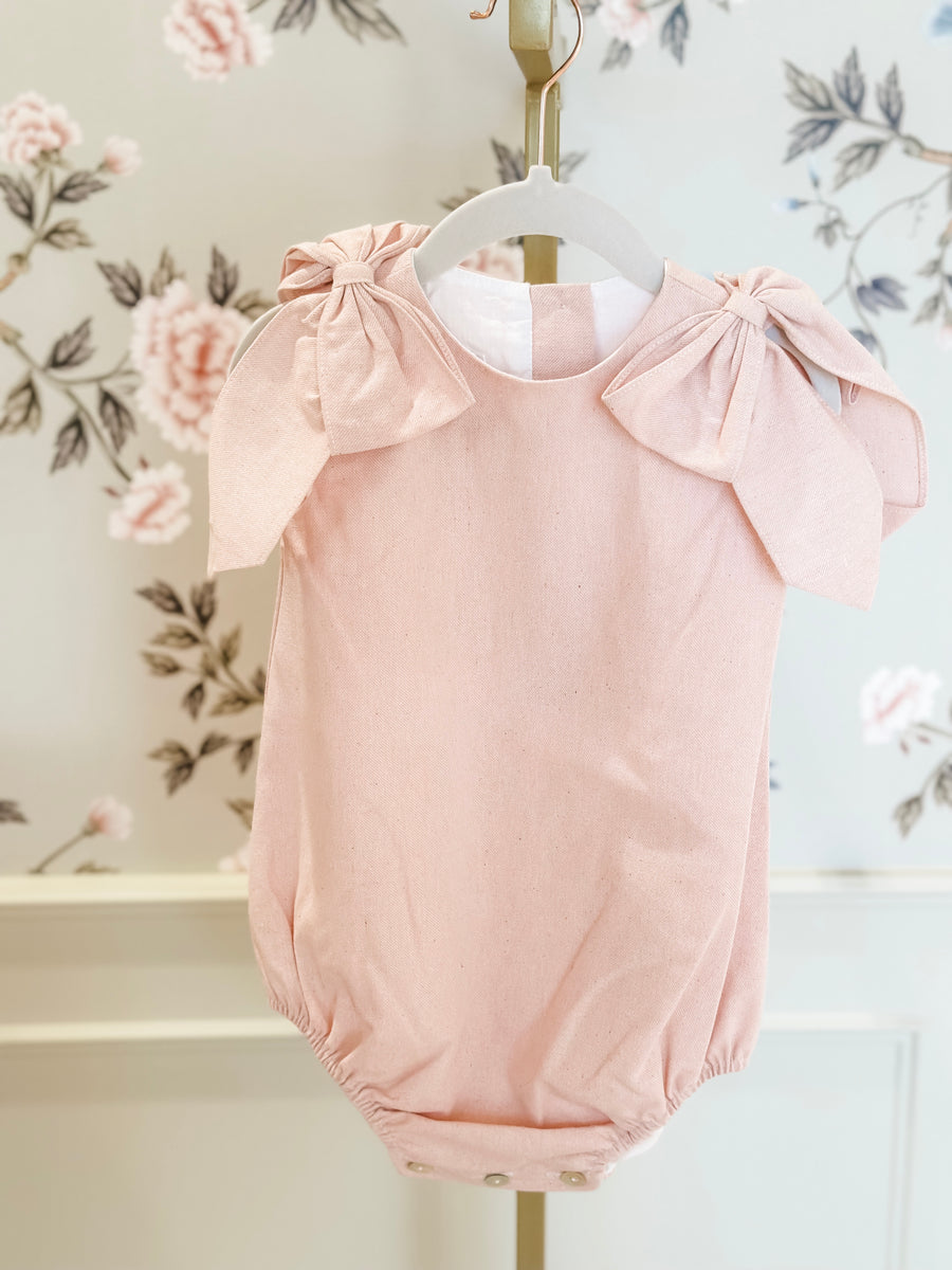 BABY - Cordel Pink Double Bow Romper