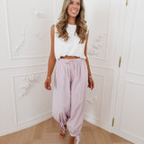 Pink Kalina Striped Ankle Tie Trouser