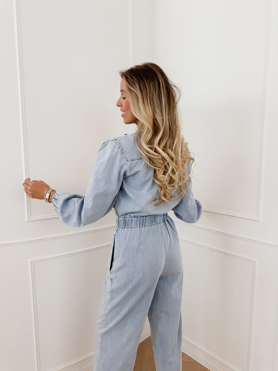 Jeans Long Sleeve Jumpsuit