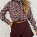 Burgundy Vichy Alisha Blouse