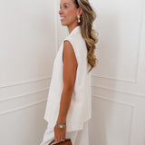 Cream Anna Sleeveless Blazer