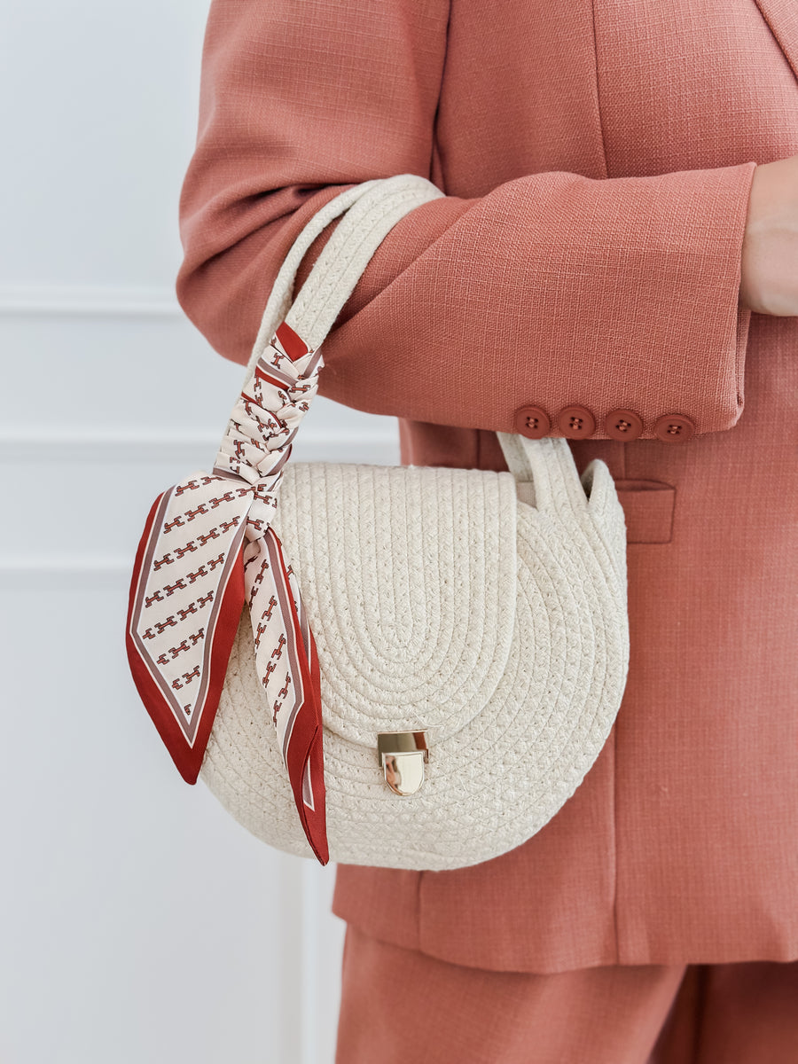 Beige Bordeaux Scarf Bag
