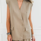 Earth Green Erica Sleeveless Blazer