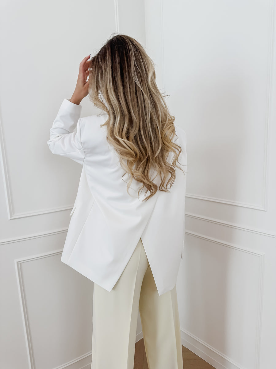 White Back Split Blazer