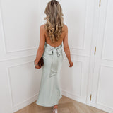 Sage Green Halterneck Cléo Dress