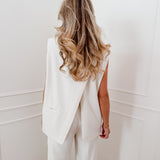 Cream Jana Sleeveless Blazer