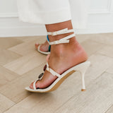 Multicolor Stone Heels