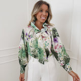 Green Botanic Collar BLOUSE