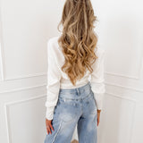 White Laila Ribbed Sweater Set