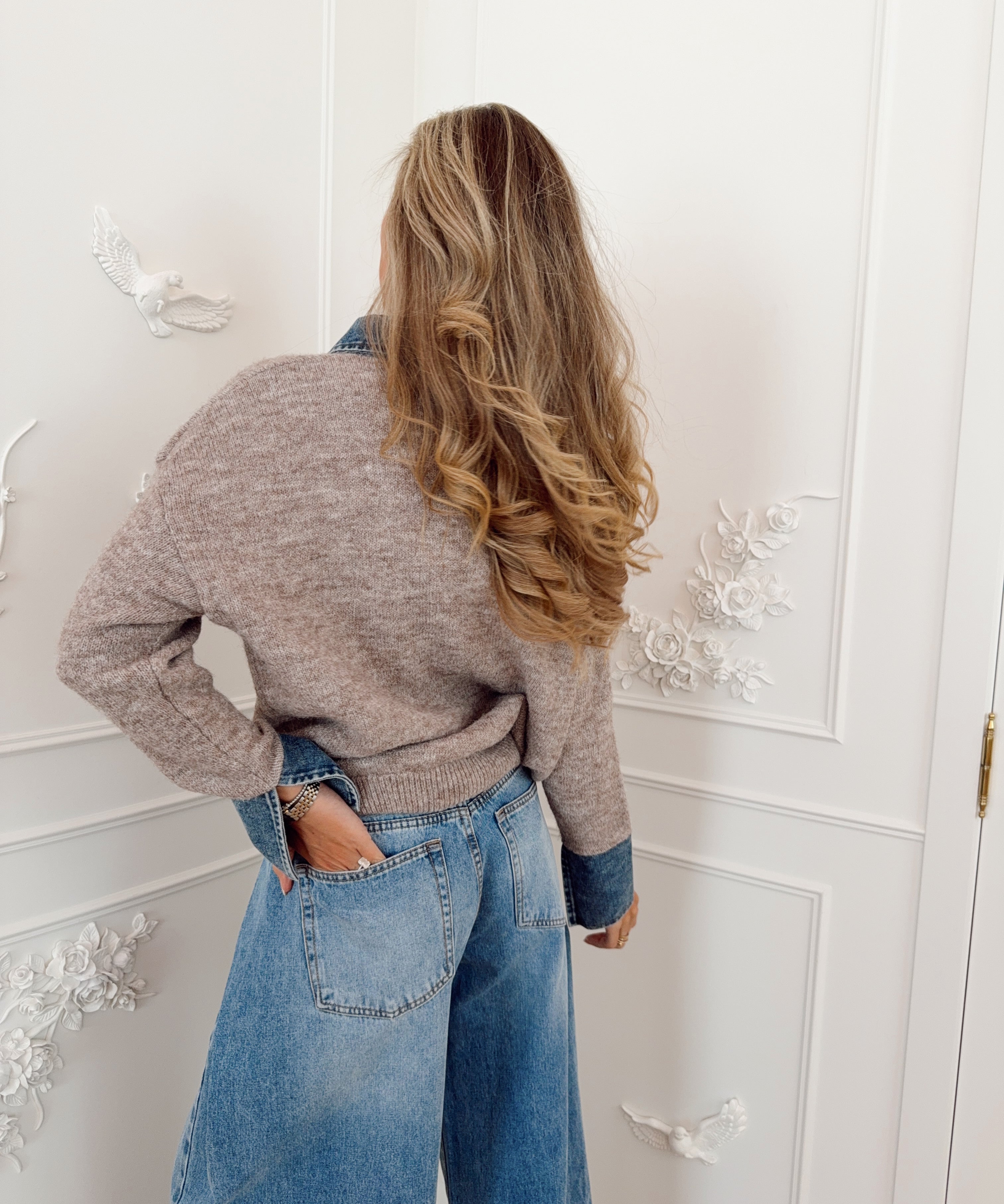 Taupe Jeans Detail Marwa Sweater