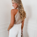 Beige Adelyn Gilet Ensemble
