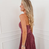 Raspberry One Shoulder Lola Long Dress