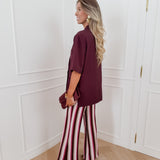 Burgundy Short Sleeve Julia Blazer