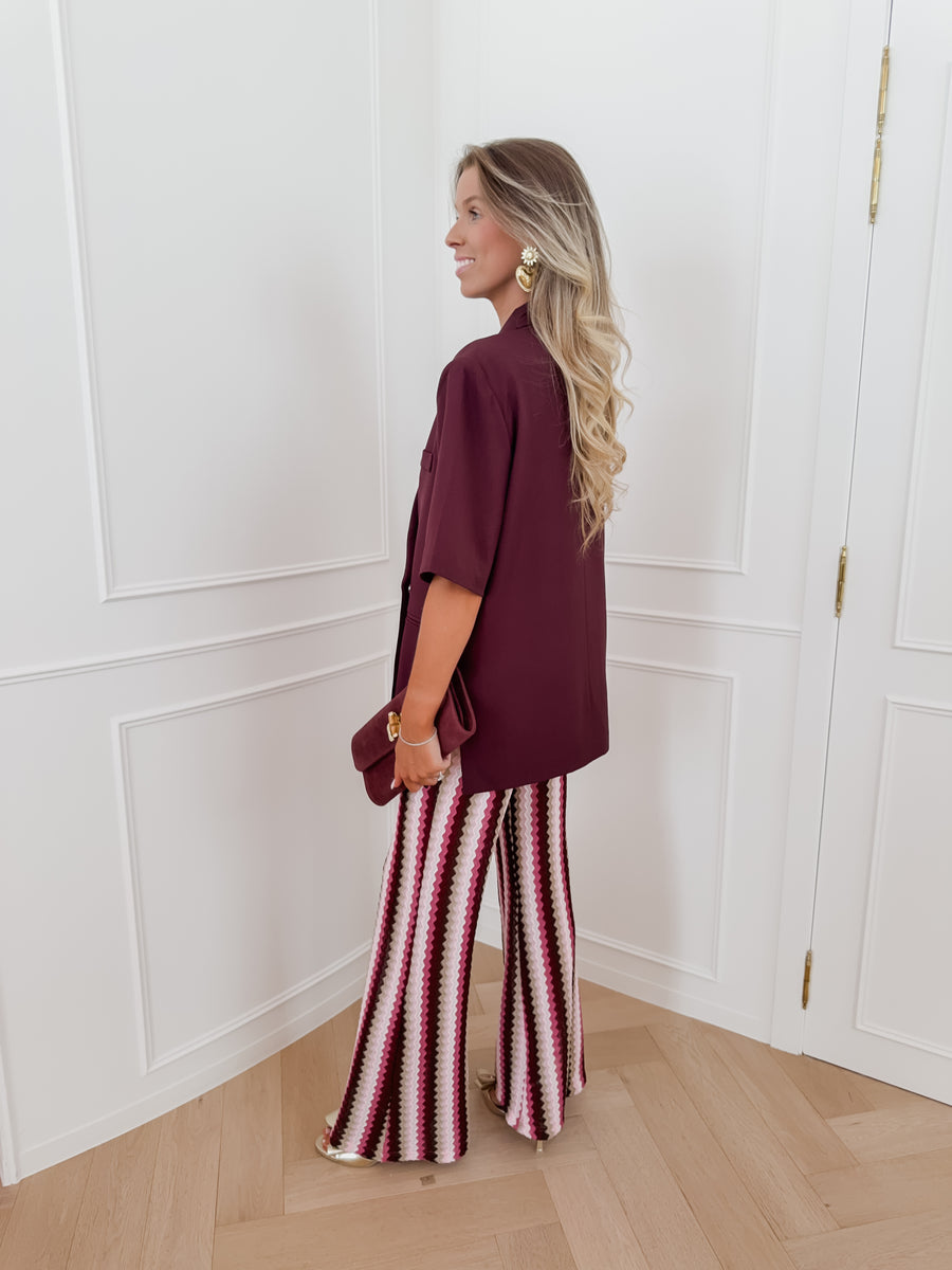 Burgundy Short Sleeve Julia Blazer