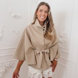 Beige Aylin Poncho Jacket