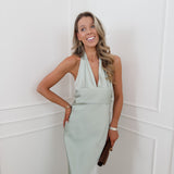 Sage Green Halterneck Cléo Dress