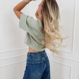 Green Cropped Soft T-Shirt