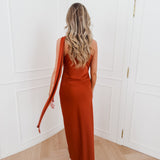 Rusty Halterneck Lenthe Dress